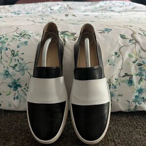 Leather slip ons